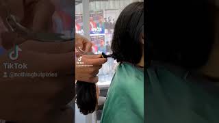 Watch How Short She Cuts Her Hair