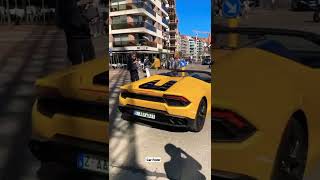 yellow Lamborghini cruising in pul,🤩💪💪 #shorts