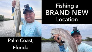 Fishing BRAND NEW LOCATION and Finding Fish -- Palm Coast, FL (SNOOK + RED FISH + FLOUNDER)