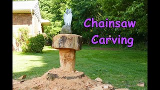 Chainsaw Carving a Mushroom