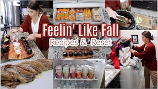 Feeling Like Fall! Fall Recipes & Weekly Reset! Cozy Fall Dinner, Carmel Apple Board, Festive Fridge