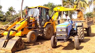 Jcb 3dx Eco Xcellence Machine Loading Mud In Sonalika 35 Di Rx Tractor | Jcb Tractor | Jcb Cartoon