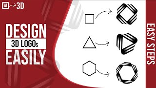 How to Design 3D Logos in any shape | Adobe illustrator Techniques & Tricks