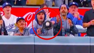 Fan interference on Gleyber Torres 9th inning fly-ball automatic double | Yankees vs Dodgers Game 1