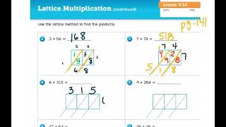 Math Lesson 4-13 Lattice Multiplication