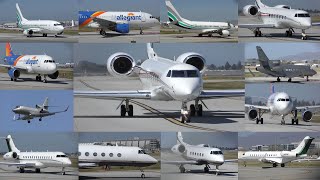 [4K] Private Jet Compilation at San Jose International Airport