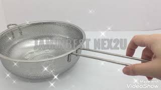 Single handle 22cm Steel Keluli tapis tahan karat masak mee filter colender colanders penapis strain