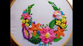 Amazing Hand Embroidery design 2021/Hand embroidery different flower stitches tutorial.