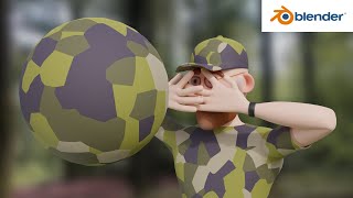 How to create camouflage material in blender -  easy!