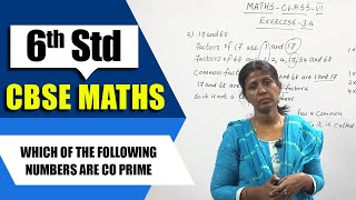 6th Std CBSE Maths Syllabus | Which of the following numbers are co prime  | CBSE Maths