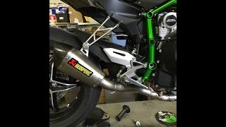 Kawasaki h2 Akrapovic exhaust brutal sound!!