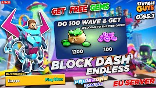 🟢EU Stumble guys live Get 1200 GEMS Legit GIVEAWAY🤛🤑 #stumbleguyslive #unlimitedblockdash #euserver