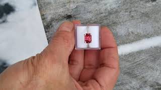 Raspberry spinel 14K white gold ring