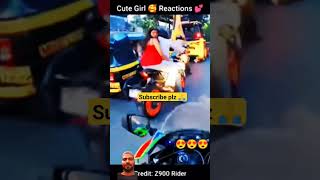 Cute girls reactions on s bike 🚲