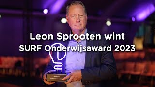 Leon Sprooten wint een SURF Onderwijsaward