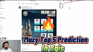 Mazy Top 5 Prediction in Bgis | Bgis winner team? #maxy #bgis #pubgmobile #jonathan #bgmi #scout