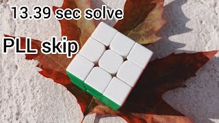 13.30 sec solve with PLL skip but terrible OLL execution #rubikscube #viral