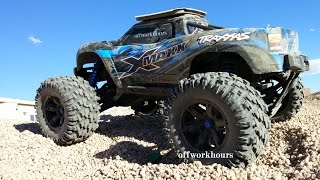 X-Maxx Jumps Effortlessly Over Dirt Mounds