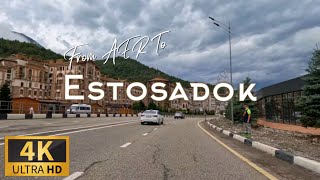 Driving Estosadok (Krasnaya Polyana) - 4K - Эстосадок на машине (Красная поляна, Сочи)