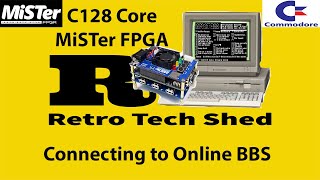 MiSTer FPGA Commodore 128 (C128) Core BBS Terminal Demo in 80 Column Mode