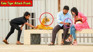 Fake Tiger Prank on Public Part 4 ! Tiger vs Crazy Girl Prank Video ! Can't Loughs Alone