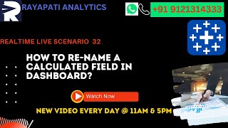 How to re-name a calculated field in dashboard? |Basic Tableau | Rayapati Analytics