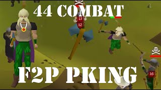 44 Combat Rune Battleaxe Pking - OSRS F2P Pking