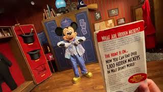 Mickey Mouse Hides from the Hidden Mickey Guy in Magic Kingdom Walt Disney Word