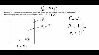 Related Rates - Growing Square Example