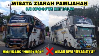 SERUU !! KUMPULAN BUS PARIWISATA ZIARAH PAMIJAHAN DIPENUHI DENGAN BUS KONVOY GEDEN FULL TELOLET UNIK