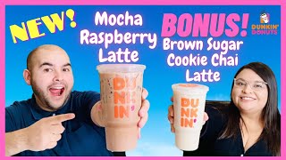 Dunkin' Mocha Raspberry Iced Latte and Iced Brown Sugar Cookie Chai Latte Review ☕️