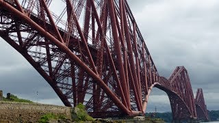 Crossing Forth Rail Bridge By Train, Edinburgh, Scotland