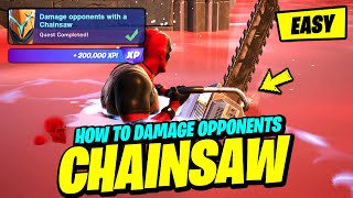 Mythic Chainsaw Gameplay & How to Damage opponents with a Chainsaw - Fortnite Quest