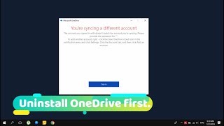FIXED  - OneDrive. The account you signed in  with doesn't match the account you're syncing