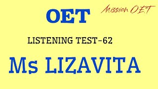 OET LISTENING TEST | Mrs.Lizavita & Jamila | #oet #oet_exam #oetlistening