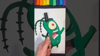 Drawing Plankton With Poscas @coolartguy #art #short #spongebob