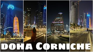 Doha Corniche view at night time | Doha Corniche Boat ride