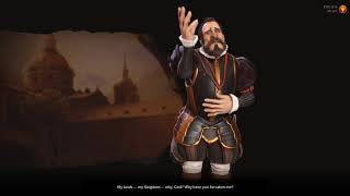 Civilization 6 Philip II of Spain Defeat Cutscene