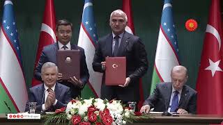 Cumhurbaşkanımız Erdoğan, Özbekistan Cumhurbaşkanı Mirziyoyev  ile ortak basın toplantısı düzenledi