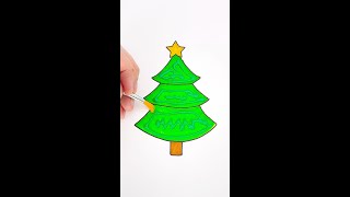 Magic Christmas Tree Coloring with Glitter 🎄✨ #kidscolor #art