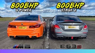 Who's Gonna Win? BMW M5 vs Mercedes E63s in an Insane 0-300 km/h Race!