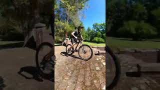 Riding Off A Small Brick Drop  #mtb #bike