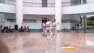 Karate demonstration at Birla Global University on Independence Day by Abhilipsa Panda