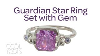 Cool Tools | Guardian Star Ring Set with Gem by Karen Trexler | EZ960 Sterling Silver Metal Clay