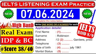 IELTS LISTENING PRACTICE TEST 2024 WITH ANSWERS | 07.06.2024