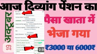 आज दिव्यांग पेंशन का पैसा खाता में भेजा गया | ₹3000 या 6000₹ मिले | कब आएगी दिव्यांग पेंशन | पेंशन