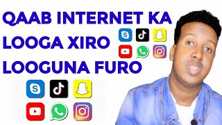 Qaab Internet-ka looga xiro Looguna furo apps-ka Mobile-ka | #sida Internet-ka loga xiro #elmitech