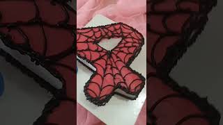 Number 4 spider man cake