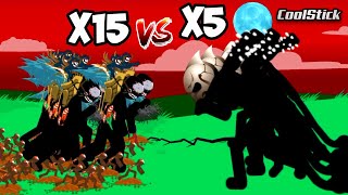 5x Insane Final Giant Boss Unit Vs Giant Zombie Kai Rider Unit Army | Stick War Legacy