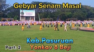 Gebyar Senam Masal di Yonkav 8 beji kab Pasuruan bagian 2 semangat terus TNI untuk memfasilitasi